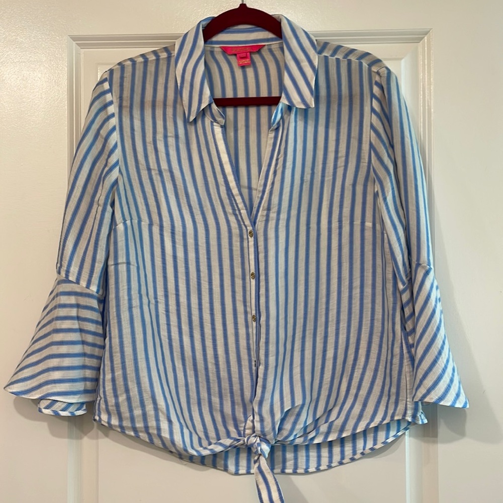 Lilly Pulitzer striped tie front top